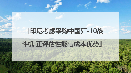 印尼考虑采购中国歼-10战斗机 正评估性能与成本优势