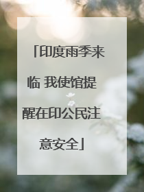 印度雨季来临 我使馆提醒在印公民注意安全