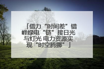 借力“时间差”错峰绿电“链”接日光与灯光 电力资源实现“时空腾挪”