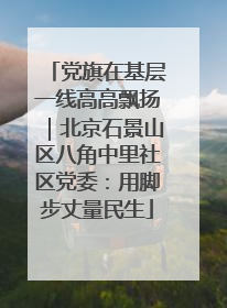 党旗在基层一线高高飘扬｜北京石景山区八角中里社区党委：用脚步丈量民生