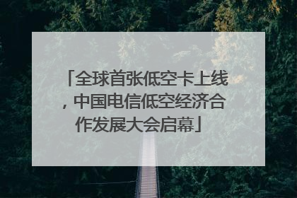 全球首张低空卡上线，中国电信低空经济合作发展大会启幕