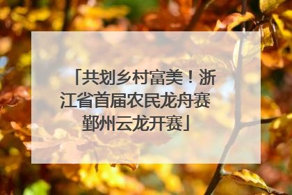 共划乡村富美！浙江省首届农民龙舟赛鄞州云龙开赛