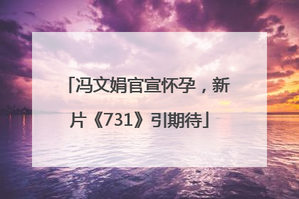 冯文娟官宣怀孕，新片《731》引期待