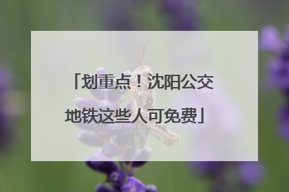 划重点！沈阳公交地铁这些人可免费