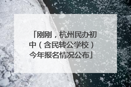 刚刚，杭州民办初中（含民转公学校）今年报名情况公布