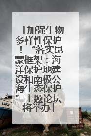 加强生物多样性保护！“落实昆蒙框架：海洋保护地建设和南极公海生态保护”主题论坛将举办