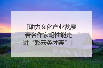 助力文化产业发展 著名作家胡性能走进“彩云英才荟”