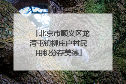 北京市顺义区龙湾屯镇柳庄户村民用积分存美德