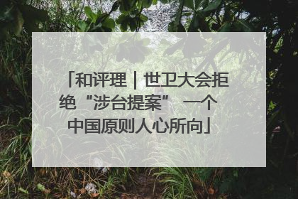 和评理｜世卫大会拒绝“涉台提案” 一个中国原则人心所向