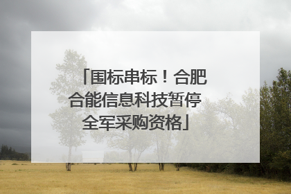 围标串标！合肥合能信息科技暂停全军采购资格