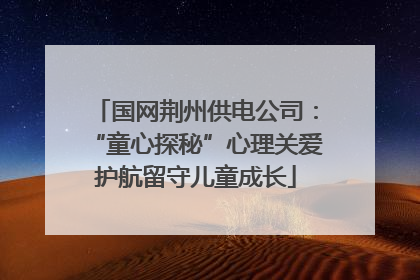 国网荆州供电公司：“童心探秘”心理关爱护航留守儿童成长