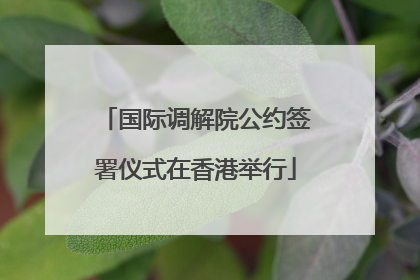 国际调解院公约签署仪式在香港举行