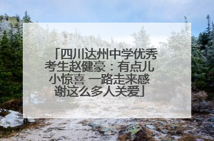 四川达州中学优秀考生赵健豪：有点儿小惊喜 一路走来感谢这么多人关爱
