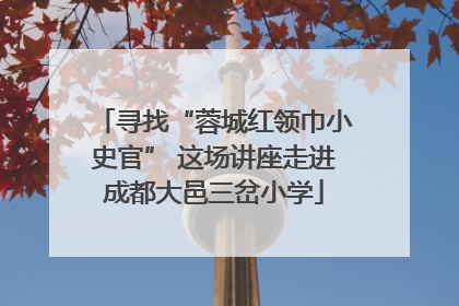 寻找“蓉城红领巾小史官” 这场讲座走进成都大邑三岔小学