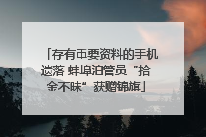 存有重要资料的手机遗落 蚌埠泊管员“拾金不昧”获赠锦旗