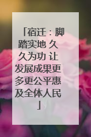 宿迁：脚踏实地 久久为功 让发展成果更多更公平惠及全体人民
