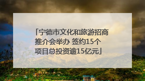 宁德市文化和旅游招商推介会举办 签约15个项目总投资逾15亿元