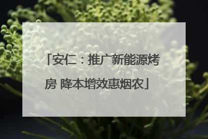 安仁：推广新能源烤房 降本增效惠烟农