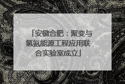安徽合肥：聚变与氢氨能源工程应用联合实验室成立
