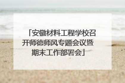 安徽材料工程学校召开师德师风专题会议暨期末工作部署会
