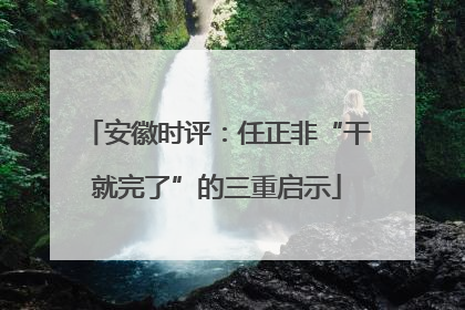 安徽时评：任正非“干就完了”的三重启示