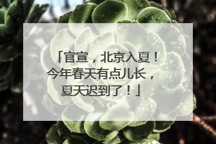 官宣，北京入夏！今年春天有点儿长，夏天迟到了！