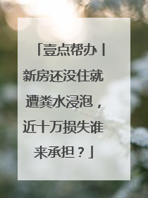 壹点帮办丨新房还没住就遭粪水浸泡，近十万损失谁来承担？