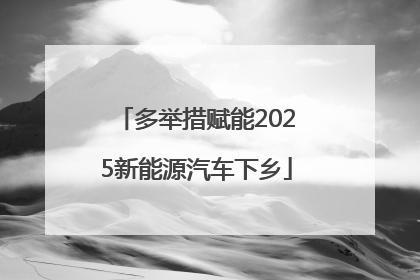 多举措赋能2025新能源汽车下乡
