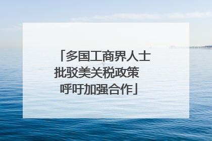 多国工商界人士批驳美关税政策 呼吁加强合作