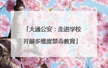 大通公安：走进学校开展多维度禁毒教育