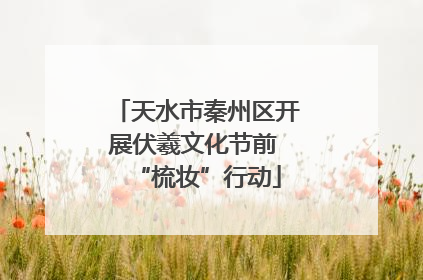 天水市秦州区开展伏羲文化节前 “梳妆”行动