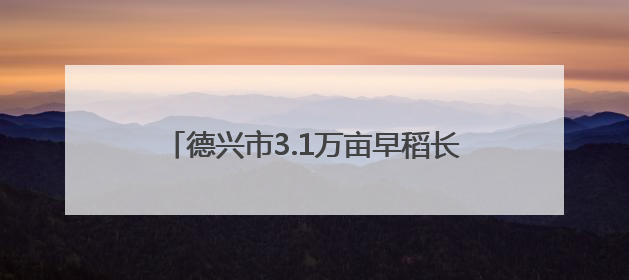 德兴市3.1万亩早稻长势喜人 丰收在望（图）