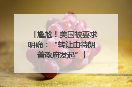 尴尬！美国被要求明确：“转让由特朗普政府发起”
