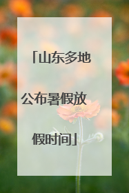 山东多地公布暑假放假时间