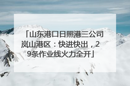 山东港口日照港三公司岚山港区：快进快出，29条作业线火力全开