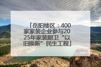 岳阳楼区：400家家装企业参与2025年家装厨卫“以旧换新”民生工程