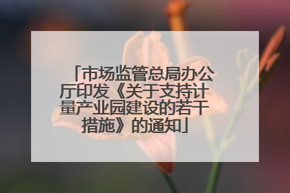 市场监管总局办公厅印发《关于支持计量产业园建设的若干措施》的通知