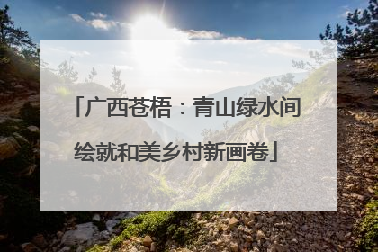 广西苍梧：青山绿水间绘就和美乡村新画卷