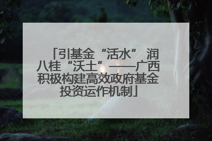 引基金“活水” 润八桂“沃土”——广西积极构建高效政府基金投资运作机制