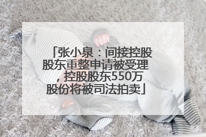 张小泉：间接控股股东重整申请被受理，控股股东550万股份将被司法拍卖