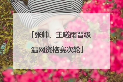 张帅、王曦雨晋级温网资格赛次轮