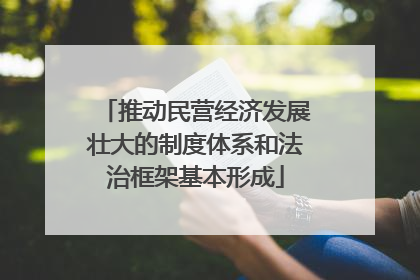推动民营经济发展壮大的制度体系和法治框架基本形成