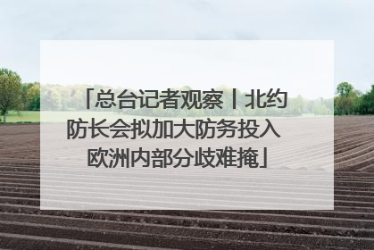 总台记者观察丨北约防长会拟加大防务投入 欧洲内部分歧难掩