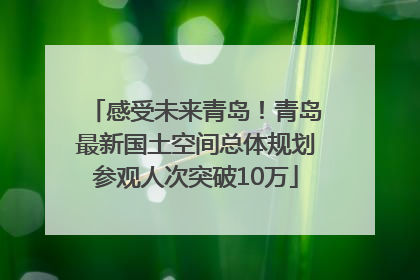 感受未来青岛！青岛最新国土空间总体规划参观人次突破10万