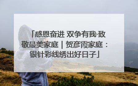 感恩奋进 双争有我·致敬最美家庭｜贺彦霞家庭：银针彩线绣出好日子