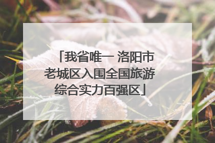 我省唯一 洛阳市老城区入围全国旅游综合实力百强区