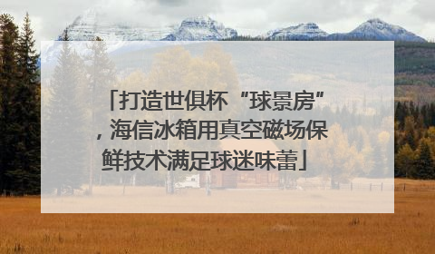 打造世俱杯“球景房”，海信冰箱用真空磁场保鲜技术满足球迷味蕾