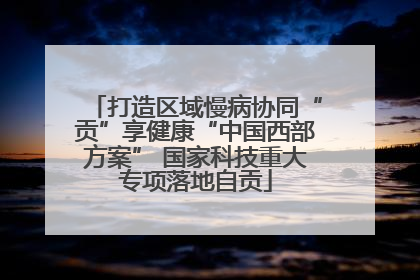 打造区域慢病协同“贡”享健康“中国西部方案” 国家科技重大专项落地自贡