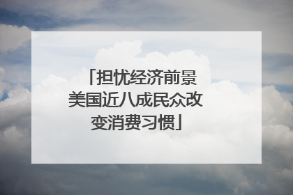 担忧经济前景 美国近八成民众改变消费习惯