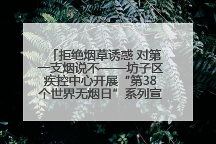 拒绝烟草诱惑 对第一支烟说不——坊子区疾控中心开展“第38个世界无烟日”系列宣传义诊活动